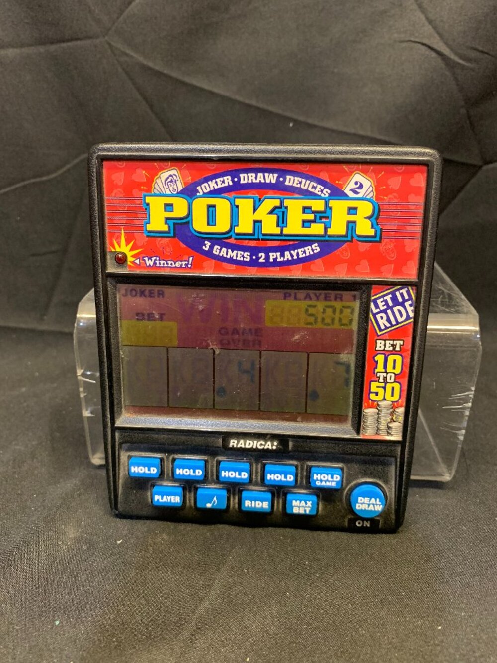 VTG Radica Joker/Draw/Duces 2 Player Hand Held Poker Model 919